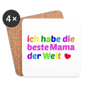 Ich habe die beste Mama der Welt - Untersetzer (4er-Set) - Weiß - Vorne