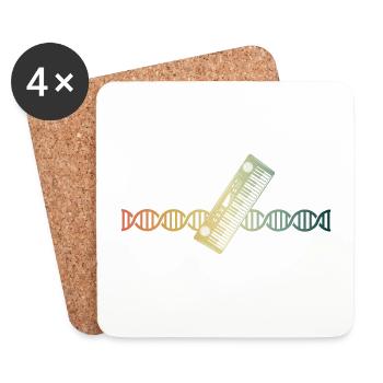 Keyboard Piano Synthesizer DNA Resonant Genetics - Coasters (set of 4) - white - Front