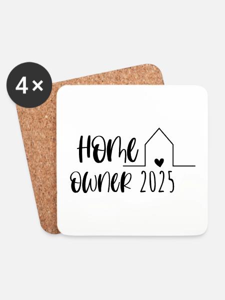 Homeowner 2025 – Eigenheim & Umzug feiern - Untersetzer (4er-Set) - Weiß