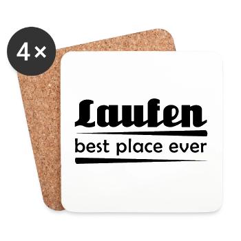 Laufen - Stadt best place ever - Untersetzer (4er-Set) - Weiß - Vorne