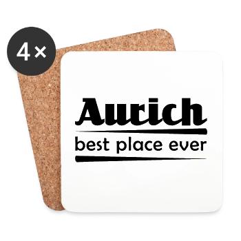 Aurich - Stadt best place ever - Untersetzer (4er-Set) - Weiß - Vorne