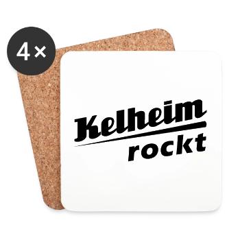 Kelheim rockt - Textdesign mit Stadtnamen - Untersetzer (4er-Set) - Weiß - Vorne