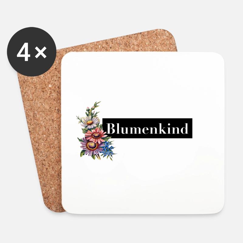 Blumenkind - Untersetzer (4er-Set) - Weiß
