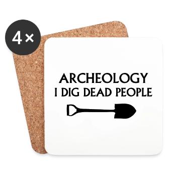 Archäologie Ich grabe Tote - Untersetzer (4er-Set) - Weiß - Vorne
