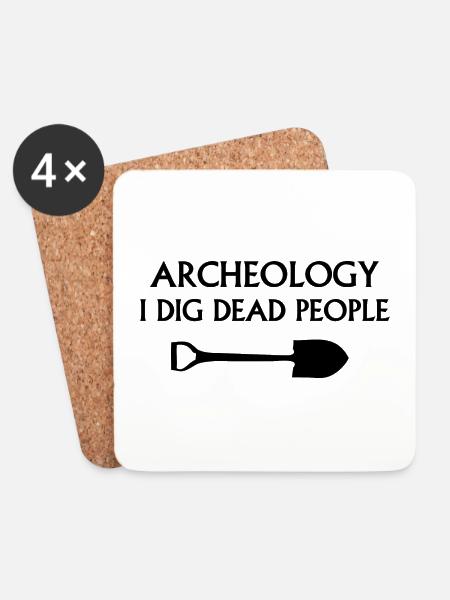 Archäologie Ich grabe Tote - Untersetzer (4er-Set) - Weiß
