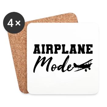 Flugzeug Pilot Fliegen Flugmodus An I Geschenk - Untersetzer (4er-Set) - Weiß - Vorne