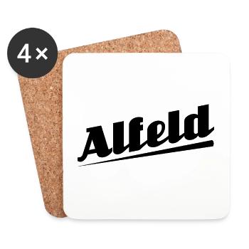 Alfeld - Textdesign mit Stadtnamen - Untersetzer (4er-Set) - Weiß - Vorne