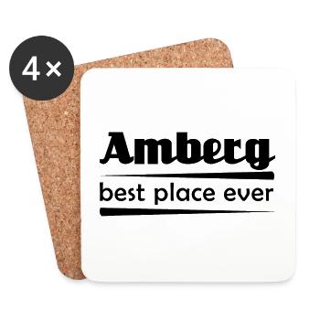 Amberg - Stadt best place ever - Untersetzer (4er-Set) - Weiß - Vorne