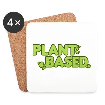 Vegan Vegetarier Pflanzlich Vintage I Geschenk - Untersetzer (4er-Set) - Weiß - Vorne