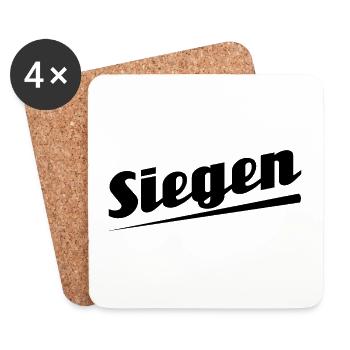 Siegen - Textdesign mit Stadtnamen - Untersetzer (4er-Set) - Weiß - Vorne