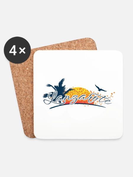 Lanzarote 2023 - Kanaren - Spanien - Untersetzer (4er-Set) - Weiß