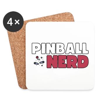 Pinball Nerd - Collectionneur de flippers - Dessous de verre (lot de 4) - blanc - Devant