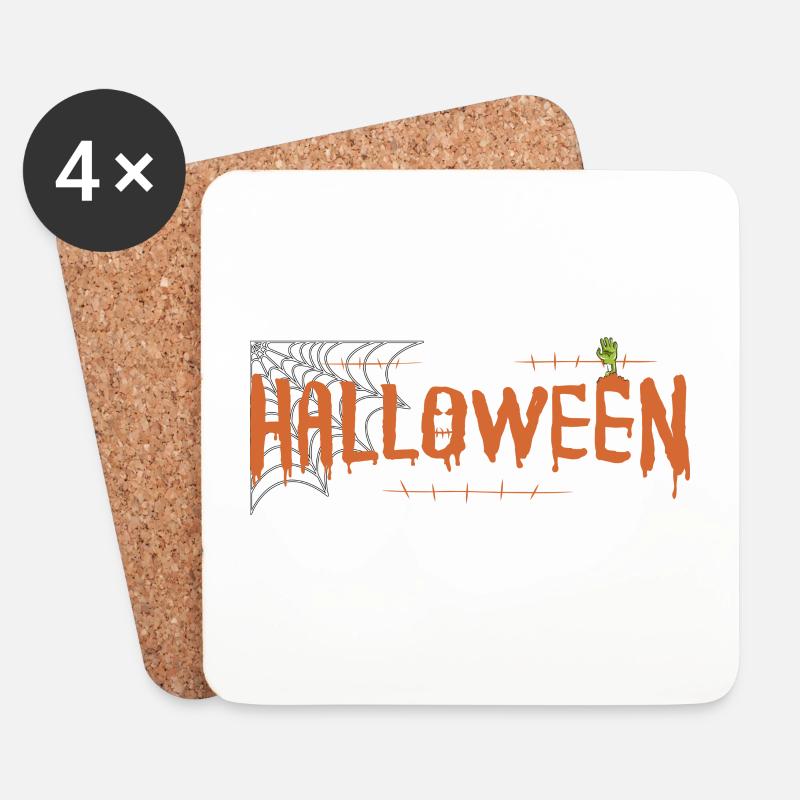 Halloween - Untersetzer (4er-Set) - Weiß