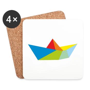 Origami Traumschiff Schiff Schifffahrt Geschenk - Untersetzer (4er-Set) - Weiß - Vorne