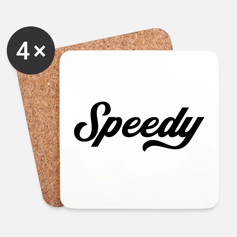 Speedy - Speedy in schwarz - Untersetzer (4er-Set) - Weiß