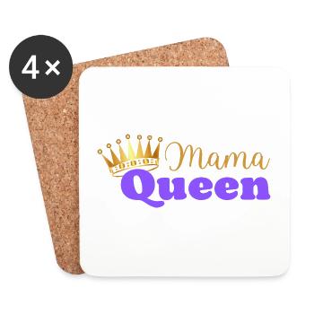 Mama queen - maman reine - cadeau fête des mères - Dessous de verre (lot de 4) - blanc - Devant
