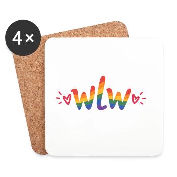 WLW Rainbow Aesthetic – Lesbian Pride Design - Untersetzer (4er-Set) - Weiß - Vorne