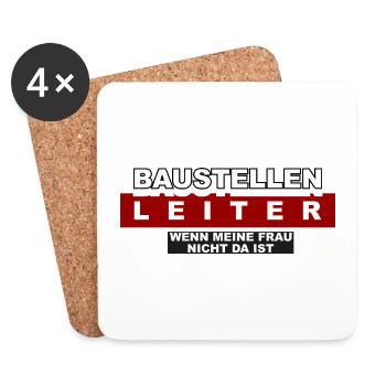 Baustellen Leiter - Untersetzer (4er-Set) - Weiß - Vorne