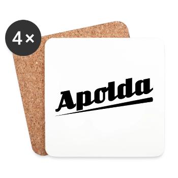 Apolda - Textdesign mit Stadtnamen - Untersetzer (4er-Set) - Weiß - Vorne