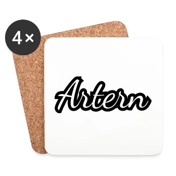 Artern - Textdesign mit Stadtnamen - Untersetzer (4er-Set) - Weiß - Vorne