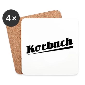 Korbach - Textdesign mit Stadtnamen - Untersetzer (4er-Set) - Weiß - Vorne