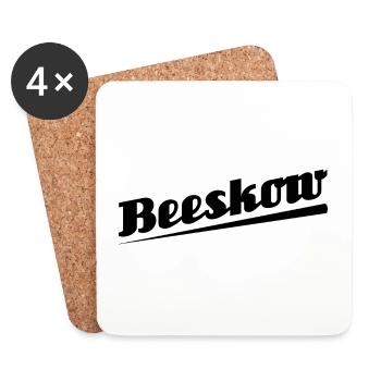 Beeskow - Textdesign mit Stadtnamen - Untersetzer (4er-Set) - Weiß - Vorne