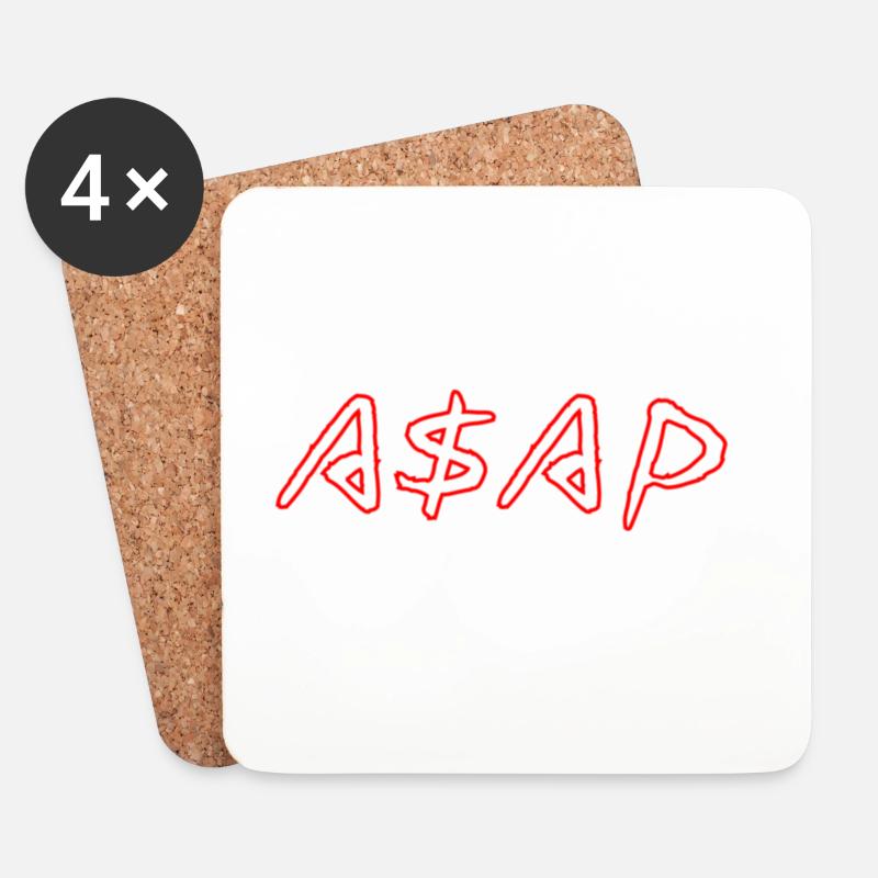 ASAP Neon Sketch Rot - Untersetzer (4er-Set) - Weiß