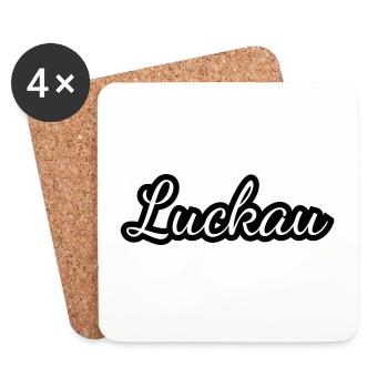 Luckau - Textdesign mit Stadtnamen - Untersetzer (4er-Set) - Weiß - Vorne