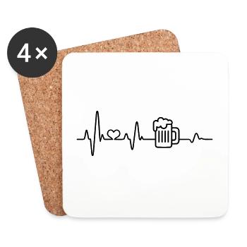 Beer Lovers Beer Drinkers Gift Beer Mug Beer - Coasters (set of 4) - white - Front