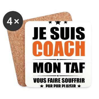 Coach Mon Taf Vous Faire Souffrir Humour Sportif - Dessous de verre (lot de 4) - blanc - Devant