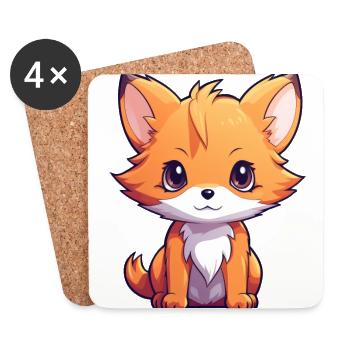 Fox Anime - Coasters (set of 4) - white - Front