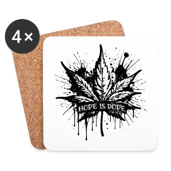 HOPE IS LEAF! - Untersetzer (4er-Set) - Weiß - Vorne