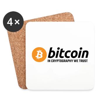Bitcoin in Kryptographie, der wir vertrauen - Untersetzer (4er-Set) - Weiß - Vorne