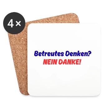 Pensée supervisée Non merci - Dessous de verre (lot de 4) - blanc - Devant