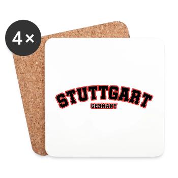 Stuttgart Germany Schwaben Stadt Team - Coasters (set of 4) - white - Front