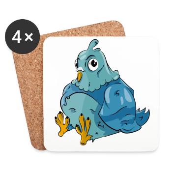 Pigeon Oiseau - Dessous de verre (lot de 4) - blanc - Devant