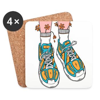 FLOWERS SHOES - Coasters (set of 4) - white - Front