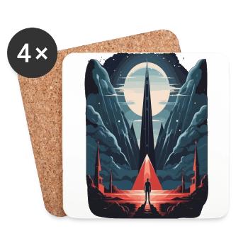 illuminati Gebirde Dreieck Man - Dessous de verre (lot de 4) - blanc - Devant