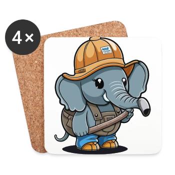 Elephant Builder - Coasters (set of 4) - white - Front