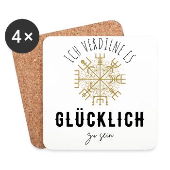 Wegweiser Motivation - VEGVISIR - Untersetzer (4er-Set) - Weiß - Vorne