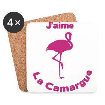 j'aime la Camargue - Dessous de verre (lot de 4) - blanc - Devant
