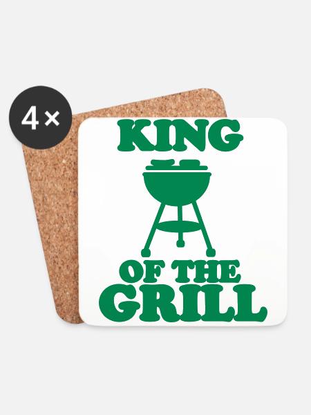 Grill - Grillen - Untersetzer (4er-Set) - Weiß