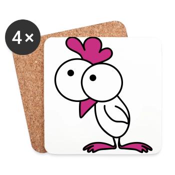 Surprised chick - Untersetzer (4er-Set) - Weiß - Vorne