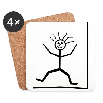 Stickman, early masterpiece - Coasters (set of 4) - white - Front