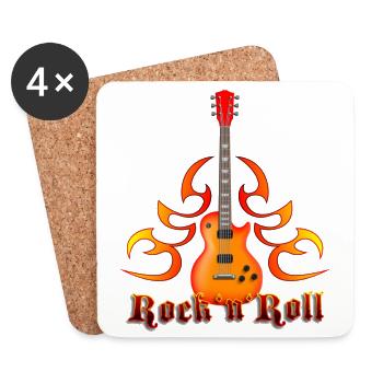 rock_guitar_c_red - Dessous de verre (lot de 4) - blanc - Devant