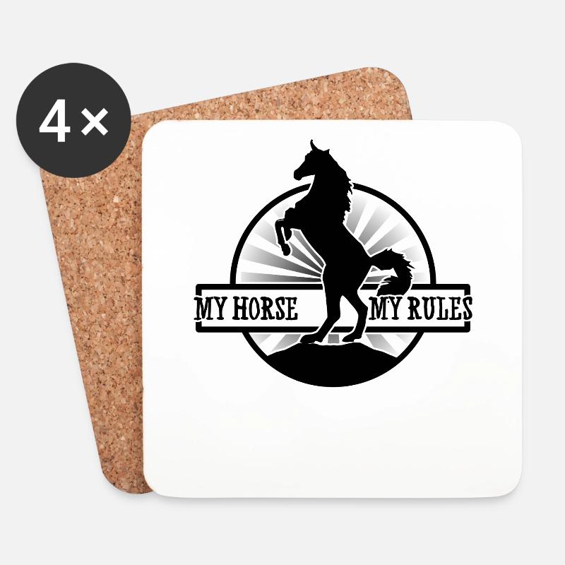 My Horse - My Rules - Untersetzer (4er-Set) - Weiß