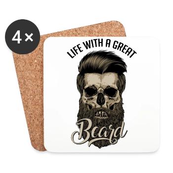 Grande Barbe - Dessous de verre (lot de 4) - blanc - Devant