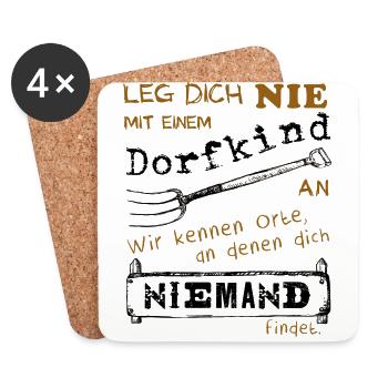 Dorfkind - Untersetzer (4er-Set) - Weiß - Vorne