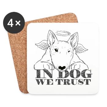 In Dog We Trust Black - Coasters (set of 4) - white - Front