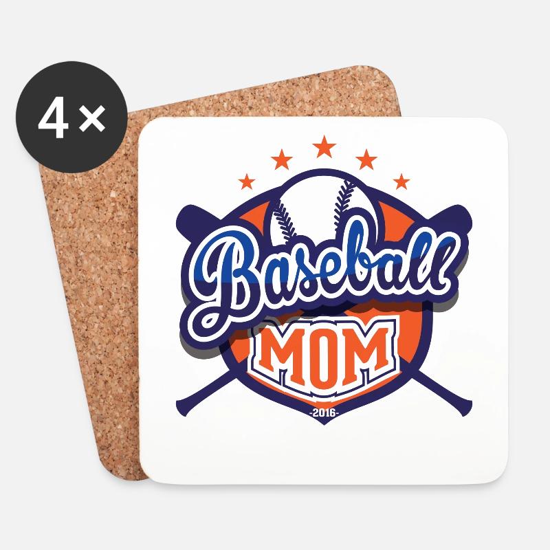 Baseball Mama - Untersetzer (4er-Set) - Weiß